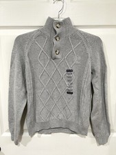 IZOD Diamond Stitch Boys' Kids Sweater Gray Size M New