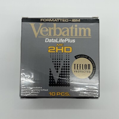 Verbatim DataLife Plus Pack Of 10 3.5  Disks MF 2HD IBM Formatted Open Box