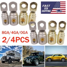 2/4Pcs Car Power Ground Wire Coupler Butt Connector 0 /4 /8 Gauge Screw Terminal