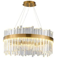 Ceiling Luxury Modern Crystal LED Chandelier Gold Light Fittings Pendant Light