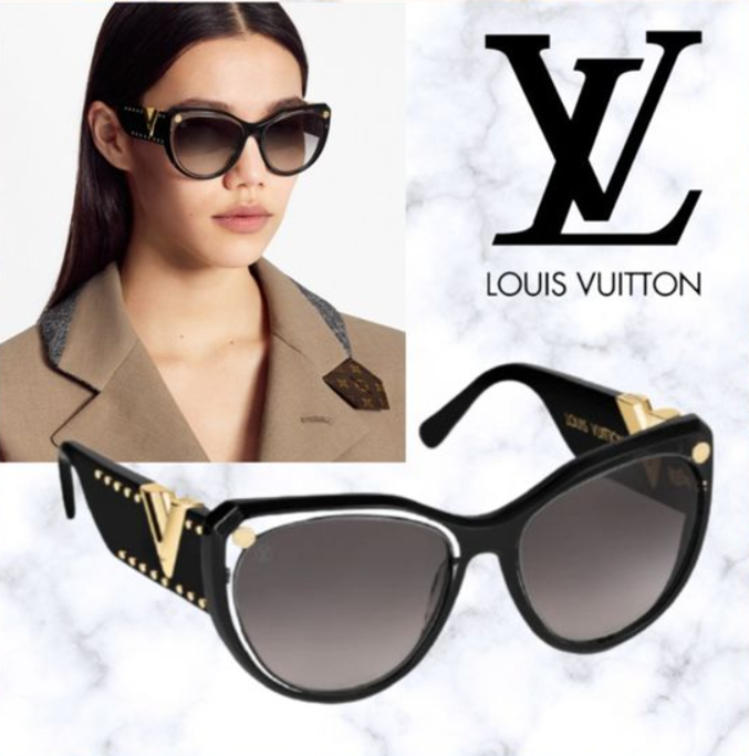 LOUIS VUITTON MY FAIR LADY BLACK CAY EYE STUDS SUNGLASSES LOUIS VUITTON MY FAIR LADY BLACK CAY EYE STUDS SUNGLASSES