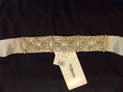 NWT BRIDAL BELT SASH Perfect Bridal Evita Statement Crystal Dress Belt main image 4