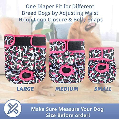 Leekalos Reusable Washable Dog Diapers Female (3 Assorted Sizes , Colors - Picture 23 of 48