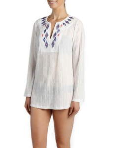 long white swim cover up