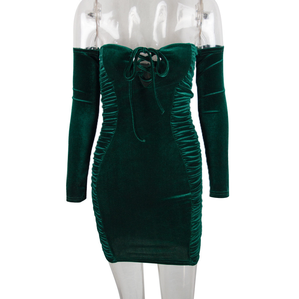 ashton off shoulder velvet long sleeve bodycon dress Bodycon Velvet Party Frocks Ashton Off Shoulder Velvet Long Sleeve Bodycon  Dress M 6-8
