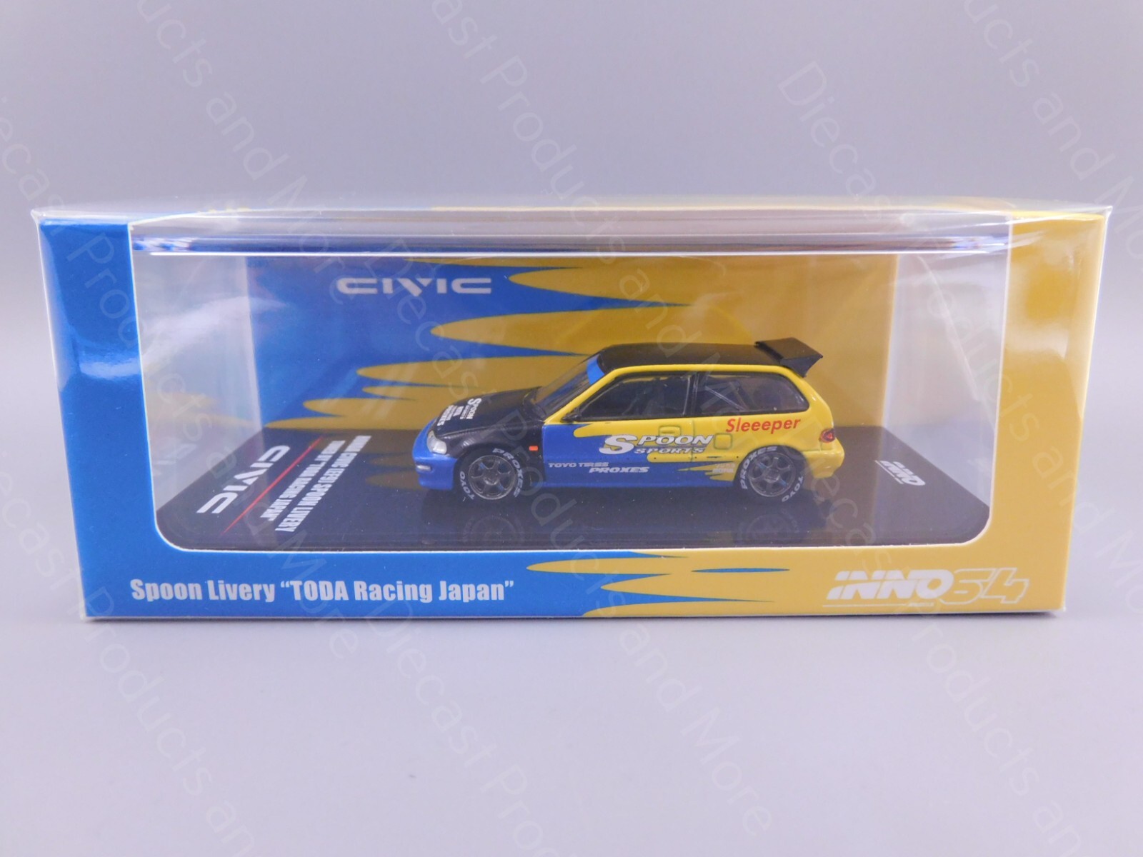 INNO64 HONDA CIVIC EF9 Spoon Sports Tuned by TODA Racing #IN64-EF9-SPTR 1:64