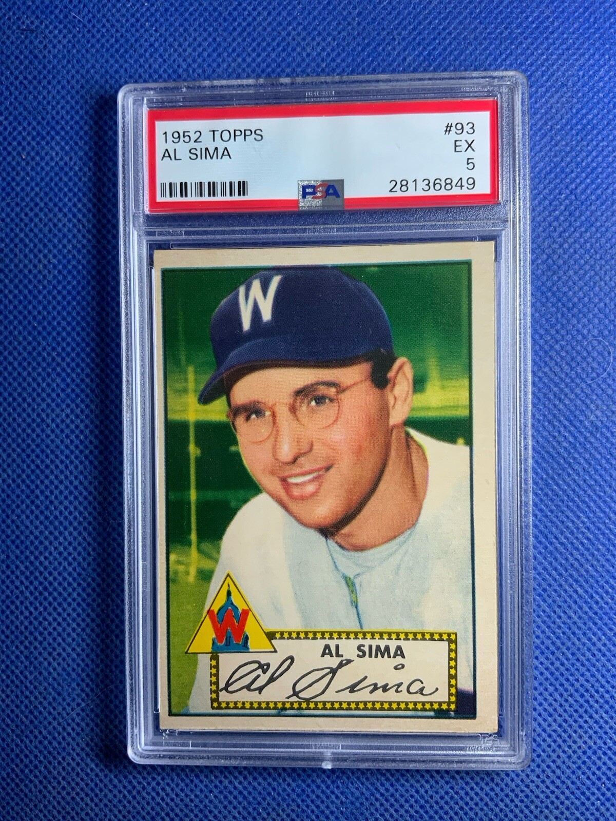 1952 Topps #93 Al Sima Washington Senators PSA 5 Ex