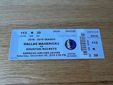 Luka Doncic Ticket Stub Rookie Season in Houston 21 pts NBA Rookie of the Year