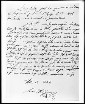 Letter Written By Juan Maria Osuna Representing The Bill Of Sale  - Old Photo
