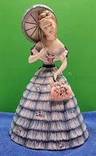 Vintage 1950's Goldsheider Ceramic Southern Bell Figurine With Parasol - 11"