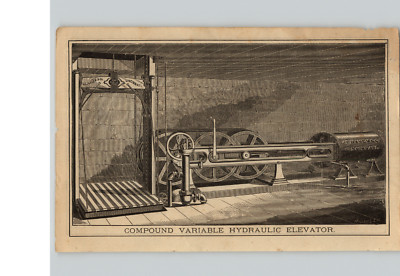 1890's PAPER AD 4 PG Haven Steam Power Direct Hydraulic Lift Elevator Compound