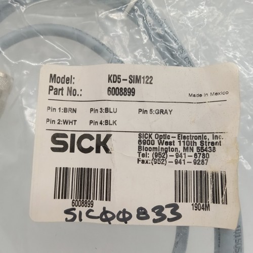 Sick KD5-SIM122 Straight Female Cable - Picture 2 of 3