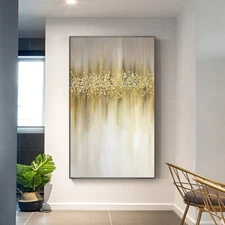 Hand-painted Oil Painting Abstract Gold Leaf Nordic Home Decorative Painting