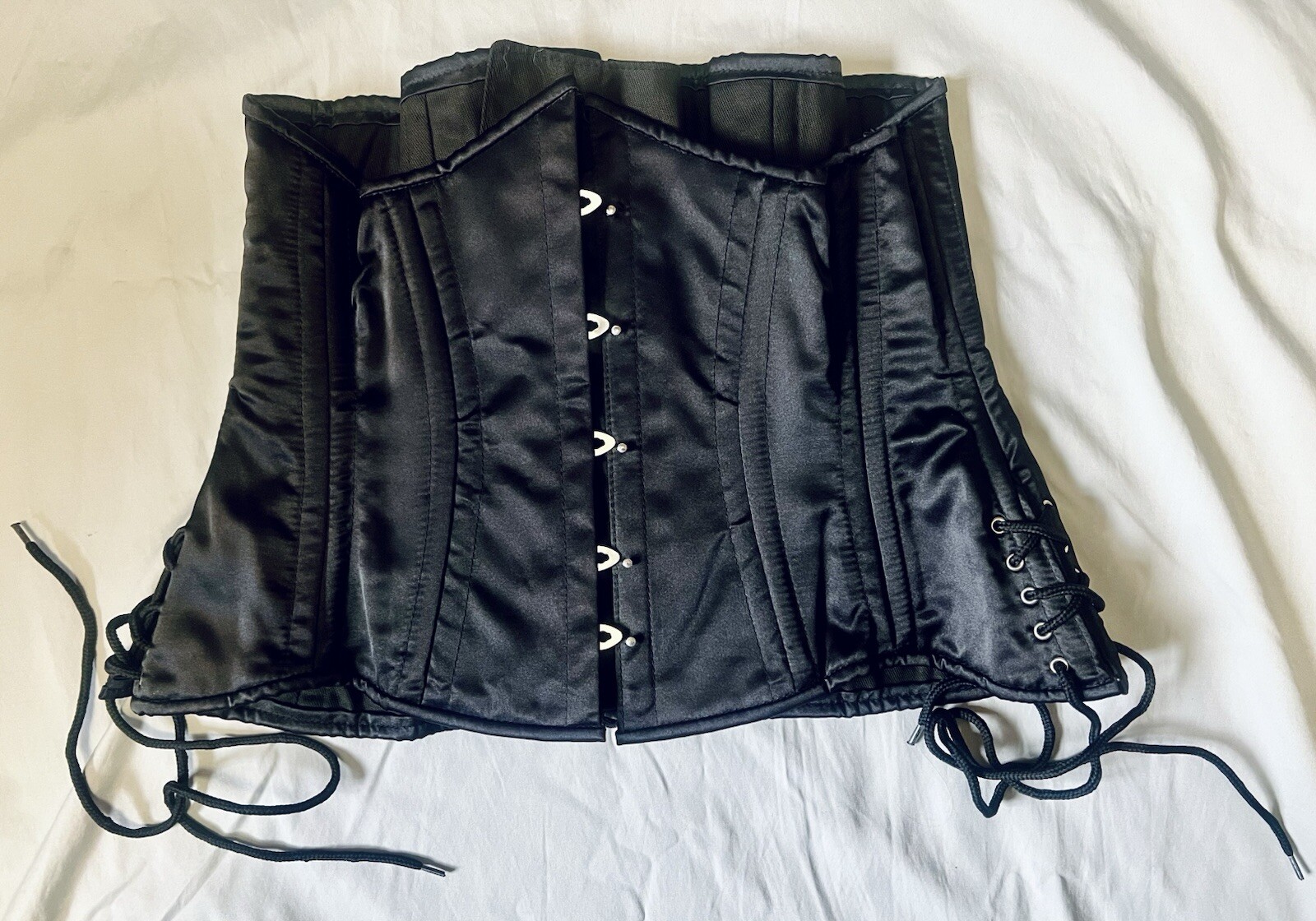 Orchard Corset CS-426 Satin Hourglass Underbust Longline 34 Black-image