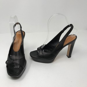 black peep toe slingback pumps