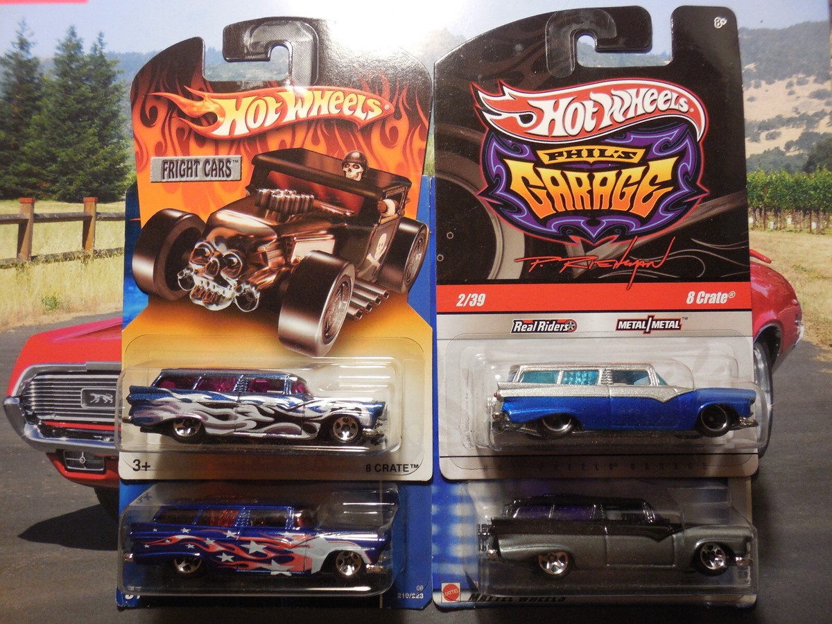HOT WHEELS 8 CRATE LOT 4 FORD RANCH WAGON FRIGHT CARS PHILS GARAGE