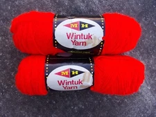 Vintage Wintuk Yarn M H Yarn Co., Scarlett 113 red Dupont Fiber 4 ply 