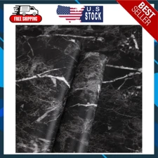 Marble Contact Paper Black Granite Peel and Stick Wallpaper for Countertop