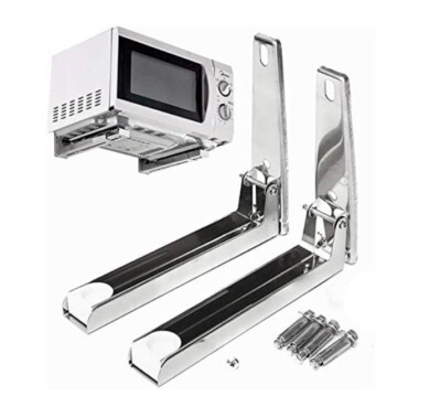 Universal Stainless Steel Microwave Mount Bracket, Support Frame Steel Foldable
