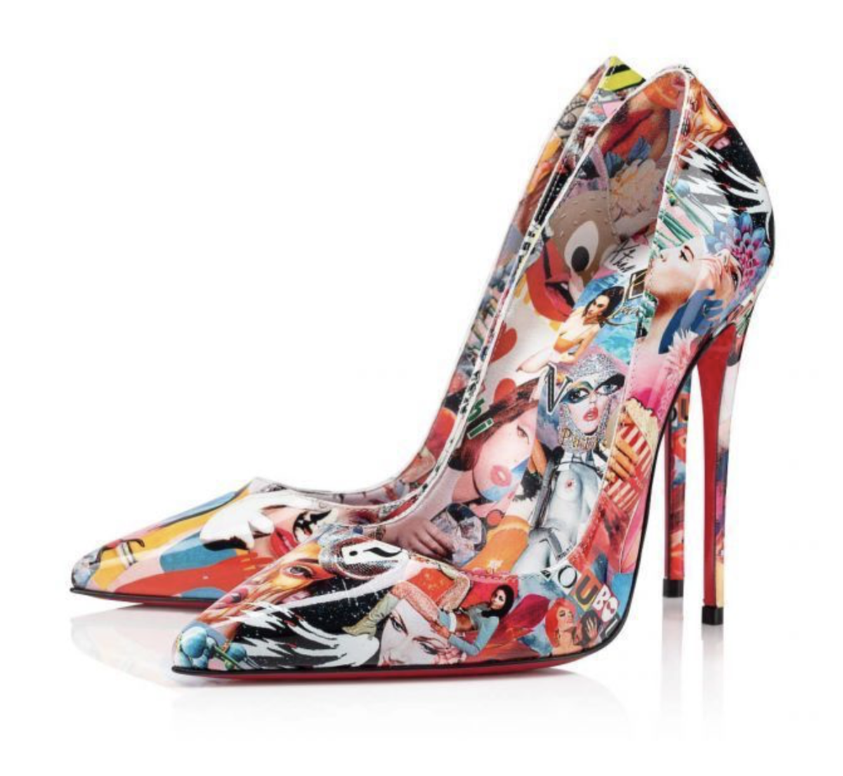 Christian Louboutin So Kate 120 Patent OH Xtian Black Red Blue