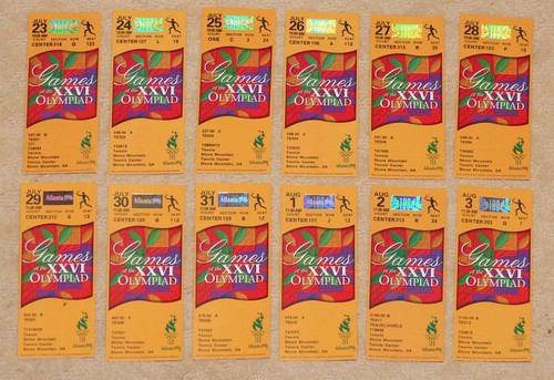 LOT of 12 - 1996 Atlanta Olympics TENNIS TICKETS - complete set