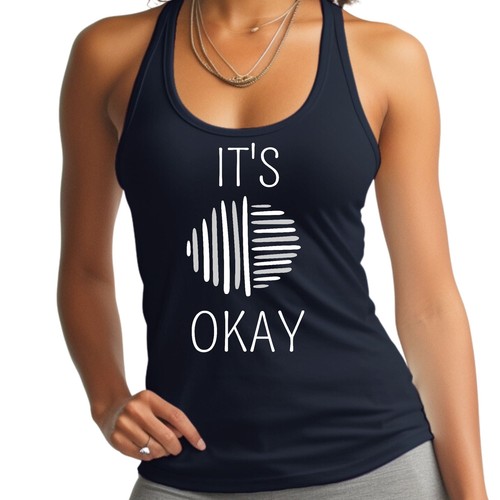Womens Fitness Tank Top Graphic T-shirt Say it Soul - its Okay - Grey - Picture 21 of 28