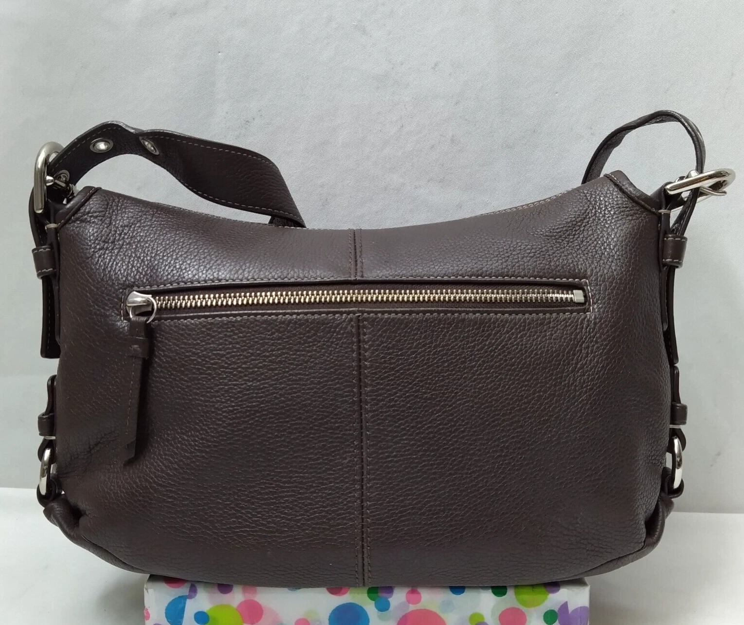 Borsa a tracolla Coach in pelle marrone chiusura con patta e chiusura a strappo