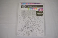 Canvas 6 Pack 9X11" NEW Ready to Paint Mermaid/Unicorn/Sloth Anker Artist