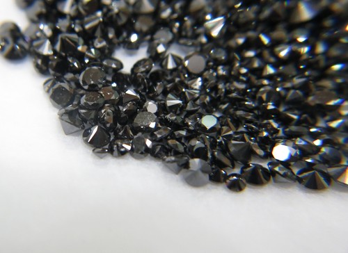 0.51cts 20pc Natural Loose Fancy Black Diamond Lot 1.7-1.8mm Round Irradiated - Picture 4 of 4