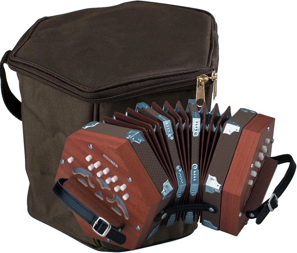 Concertina compacta de 49 teclas con bolsa de concierto - Diseño ligero de madera para músicos Foto 2 de 4