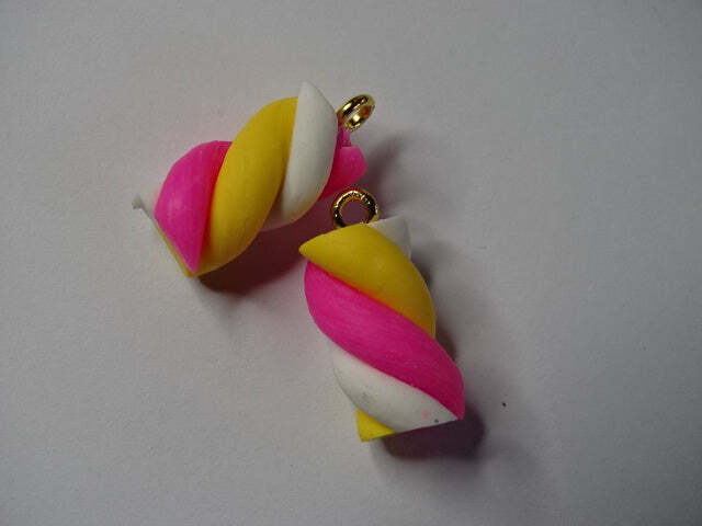 'Marshmallow Twist' Polyclay Charms