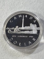 1984 Canada 1 Dollar Silver Proof Coin Toronto