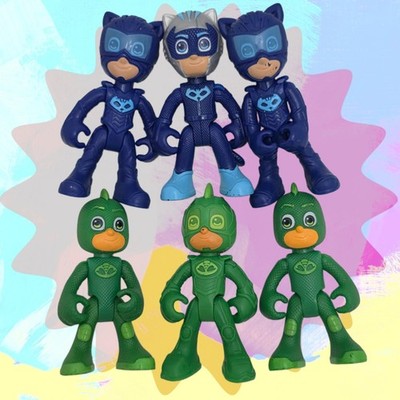 Lot of 6 PJ Masks 3'' Figures Cat Boy Gecko Power Heros