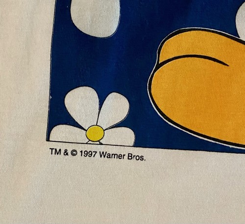 Vintage Looney Tunes Tweety Bird Floral Tank Top Women’s One Size White Gathered - Picture 4 of 8