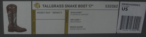 Lacrosse 532062M-8 17" Tallgrass Camo Snake Boot Size 8 - Picture 4 of 4