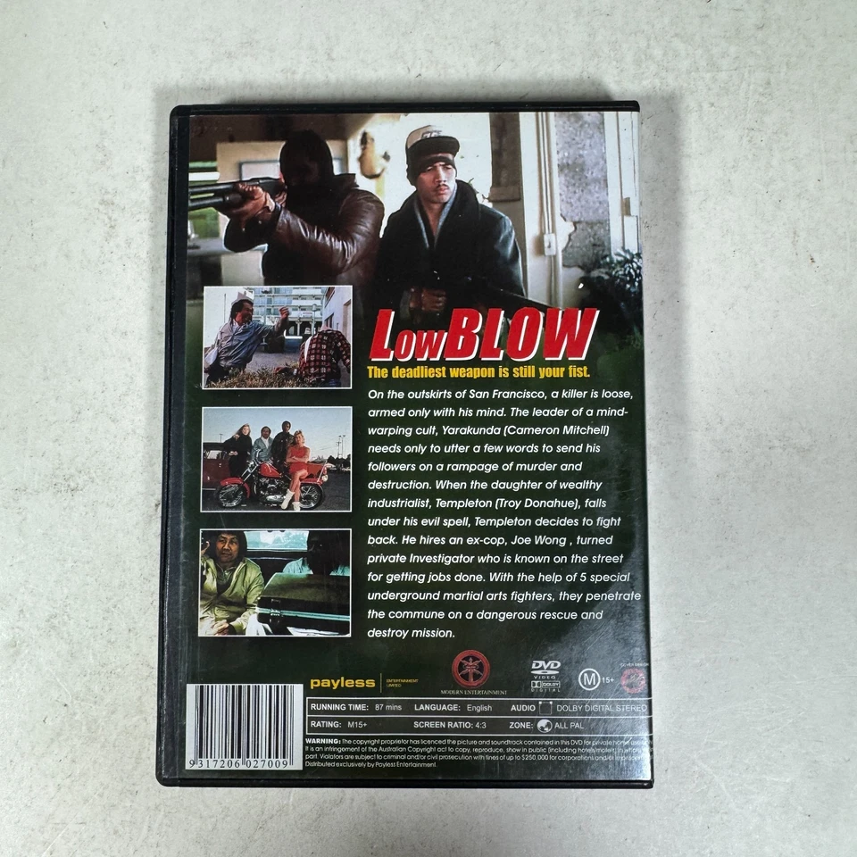 Low Blow DVD - Leo Fong - Cameron Mitchell - Region 4 Cult Classic Free AU Post - Image 2 of 4