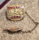 AUSTIN HIGH SCHOOL LETTERMAN PATCH & 11 PINS 1936-1940 MOST ENAMEL inc 1 SCOTTIE — photo 4