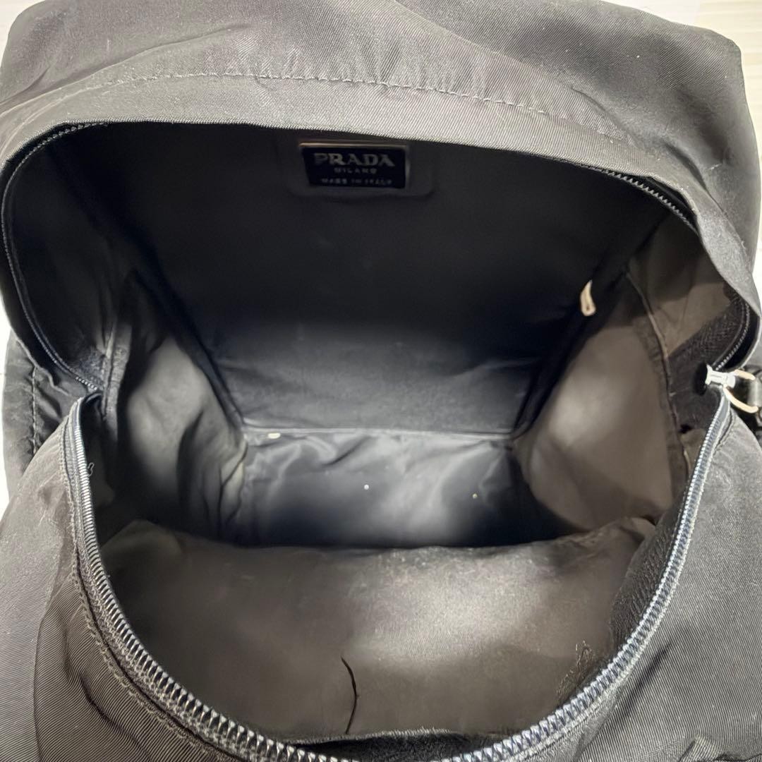 PRADA Backpack Triangle Logo Triangle Logo Black Nylon Men s Women s Unisex fr thumbnail 8