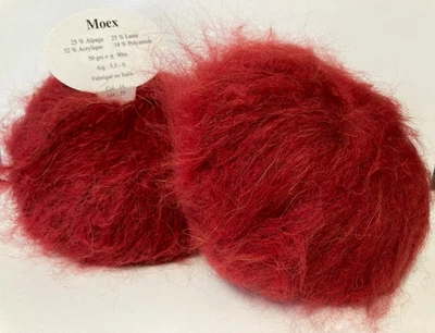 lot 10 pelotes de laine ALPAGA rouge 14/ fabriqué en Italie - Photo 1/3