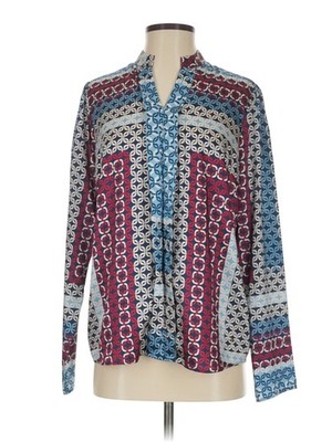 Kocca Women Blue Long Sleeve Button-Down Shirt S