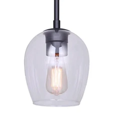 Canarm IPL1019A01 Cain 6"W Mini Pendant - Black