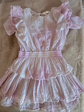 LoveShackFancy Women's Pink And White Dress Size Petite