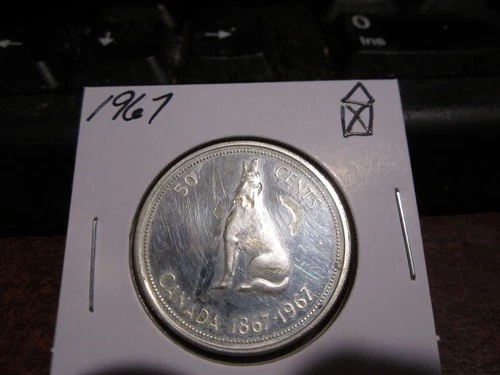 1967 - Canada - 50 cent coin - silver Canadian half dollar