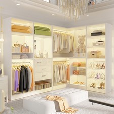 110'' Set of 4 Walk-in Closet Organizer System with 4 Drawers and 4 Hanging Rods
