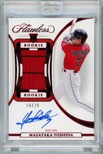 2023 Panini Flawless Rookie Patch Autograph Masataka Yoshida #PPA-MY Ruby /20