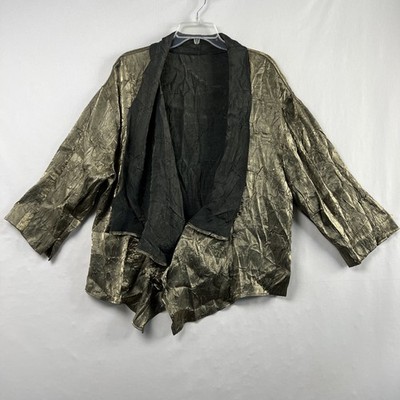 Heydari Vintage Crinkle Jacket Women One Size O/S Shimmer Cocktail Party Holiday