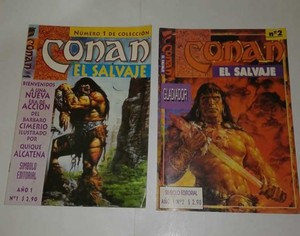 CONAN EL SALVAJE MAGAZINE BOOK VINTAGE 1996 ARGENTINA N°1 , N°2 VINTAGE !!