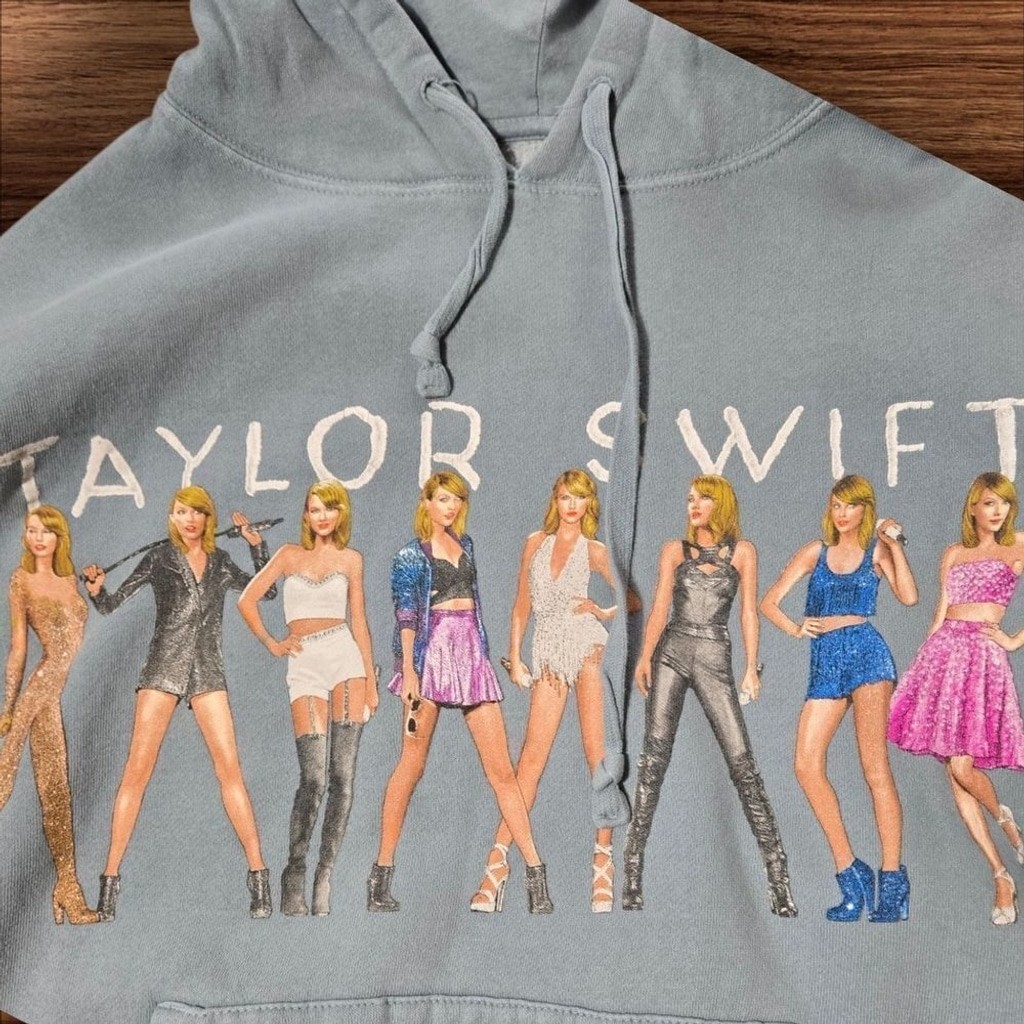 1989 Taylor Swift Dusty Blue Oversized Graphic Hoodie Sweatshirt image 2