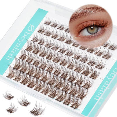 Brown Cluster Lash Natural Dark Brown Eyelashes Individual Lash Extensions D Cu