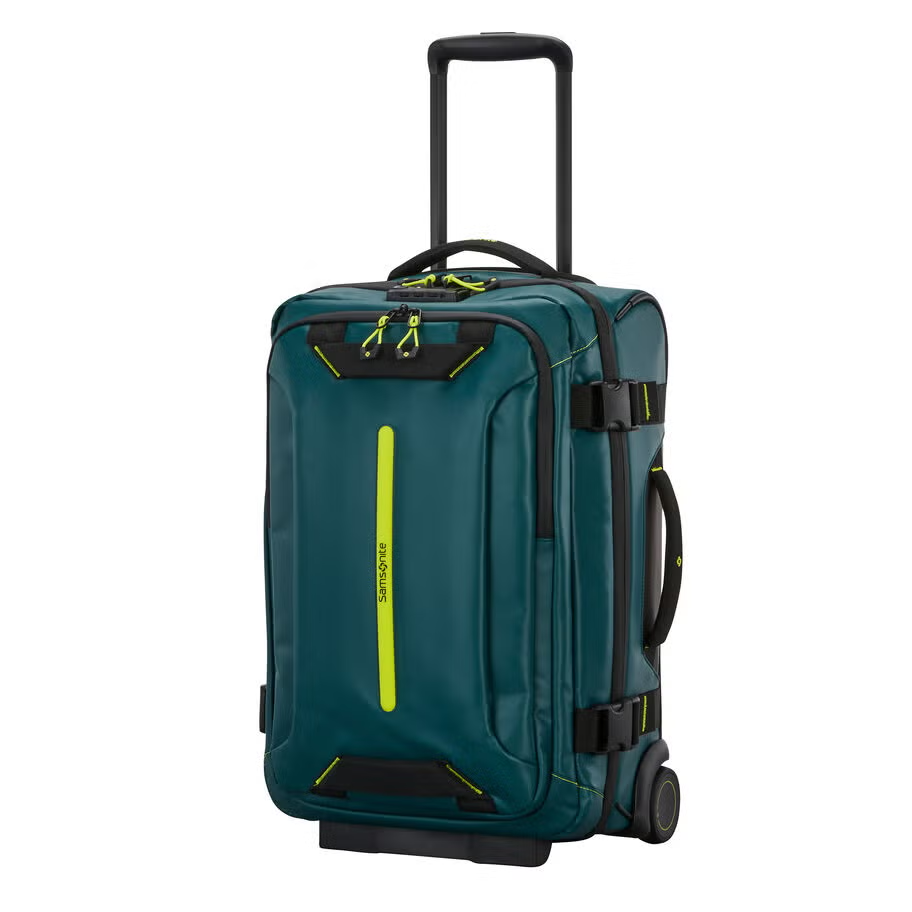 NEW!! Samsonite Ecodiver Carry-On Wheeled Duffel - Dark Teal/Lime